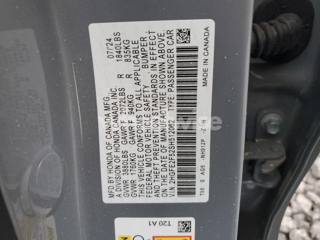 2025 HONDA CIVIC SPORT (VIN 2HGFE2F52SH512062) main photo