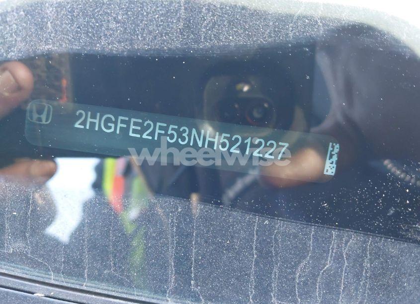 Photo 17 of 2022 Honda Civic SPORT (VIN 2HGFE2F53NH521227)