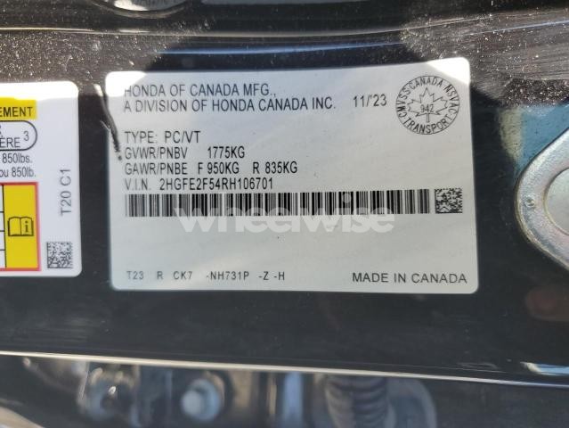 Photo 7 of 2024 HONDA CIVIC SPORT (VIN 2HGFE2F54RH106701)