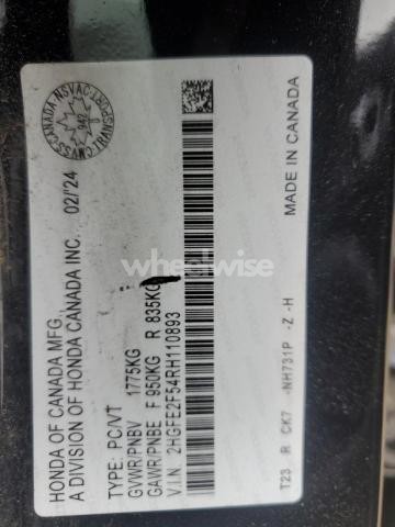 Photo 6 of 2024 HONDA CIVIC SPORT (VIN 2HGFE2F54RH110893)