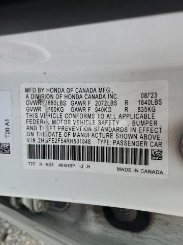 Photo 8 of 2024 HONDA CIVIC SPORT (VIN 2HGFE2F54RH501848)