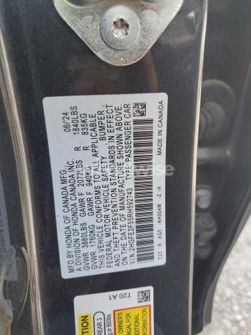 Photo 4 of 2024 HONDA CIVIC SPORT (VIN 2HGFE2F55RH592743)