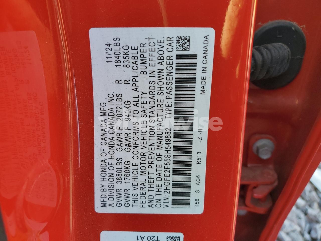 Photo 12 of 2025 HONDA CIVIC SPORT (VIN 2HGFE2F55SH549882)