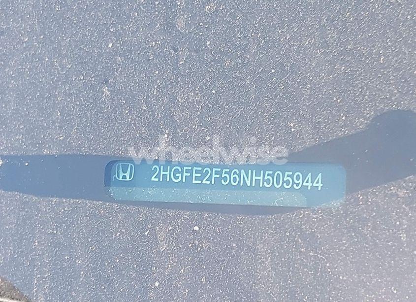 Photo 9 of 2022 Honda Civic SPORT (VIN 2HGFE2F56NH505944)