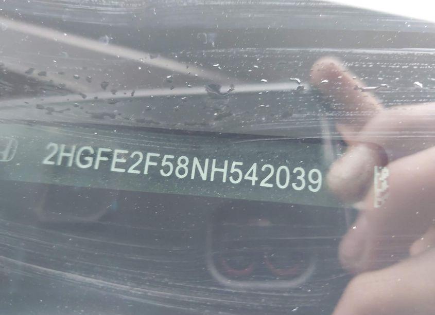 Photo 9 of 2022 Honda Civic SPORT (VIN 2HGFE2F58NH542039)