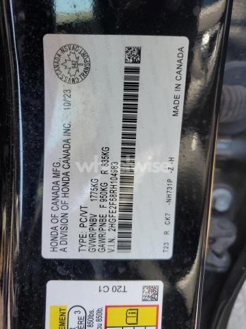 Photo 2 of 2024 HONDA CIVIC SPORT (VIN 2HGFE2F58RH104983)