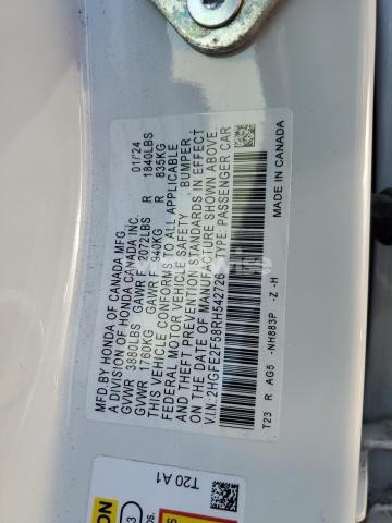 Photo 9 of 2024 HONDA CIVIC SPORT (VIN 2HGFE2F58RH542726)