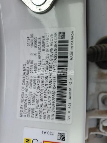 Photo 7 of 2024 HONDA CIVIC SPORT (VIN 2HGFE2F58RH544878)