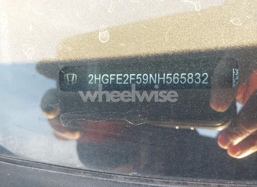 Photo 9 of 2022 Honda Civic SPORT (VIN 2HGFE2F59NH565832)