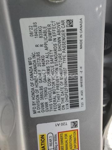Photo 7 of 2022 HONDA CIVIC SPORT (VIN 2HGFE2F59NH600837)