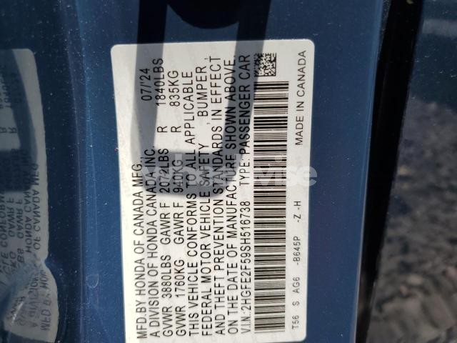 Photo 9 of 2025 HONDA CIVIC SPORT (VIN 2HGFE2F59SH516738)