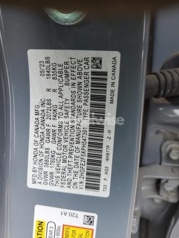Photo 3 of 2023 HONDA CIVIC SPORT N/A (VIN 2HGFE2F5XPH547391)