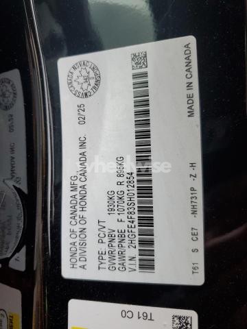 Photo 2 of 2025 HONDA CIVIC SPORT (VIN 2HGFE4F83SH012854)