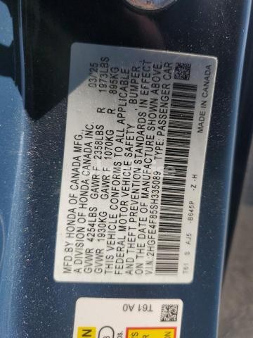 2025 HONDA CIVIC SPORT (VIN 2HGFE4F85SH335089) main photo