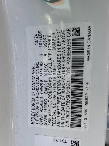 Photo 2 of 2025 HONDA CIVIC SPORT (VIN 2HGFE4F8XSH313864)