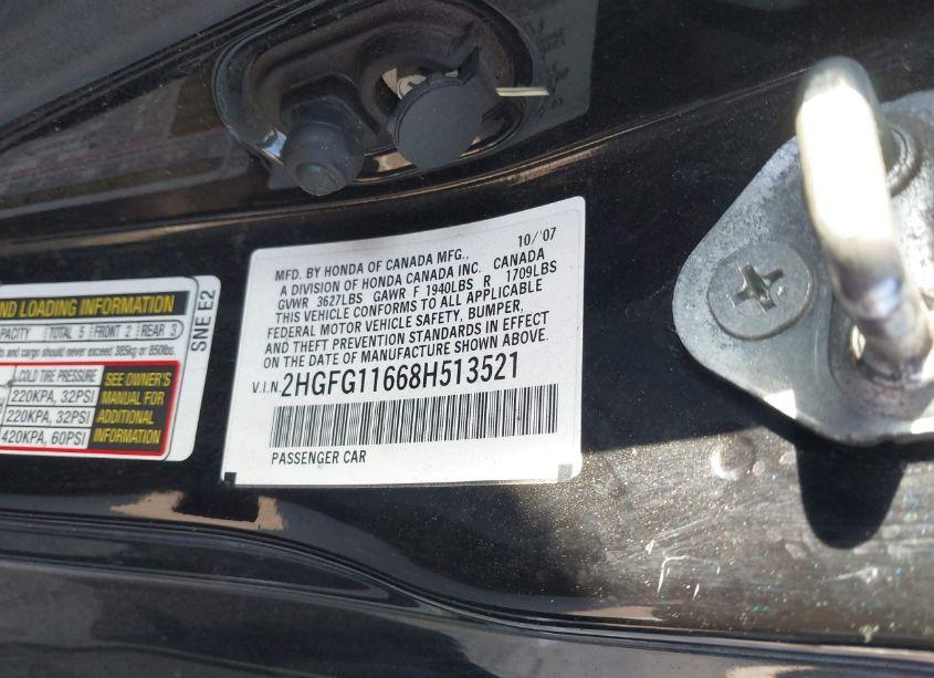 Photo 9 of 2008 Honda Civic LX (VIN 2HGFG11668H513521)