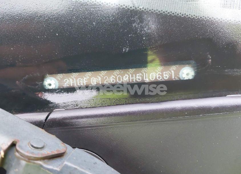 Photo 9 of 2009 Honda Civic LX (VIN 2HGFG12609H540651)