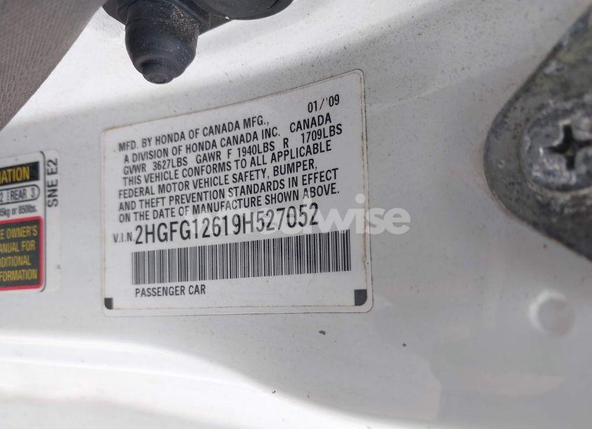 Photo 9 of 2009 Honda Civic LX (VIN 2HGFG12619H527052)