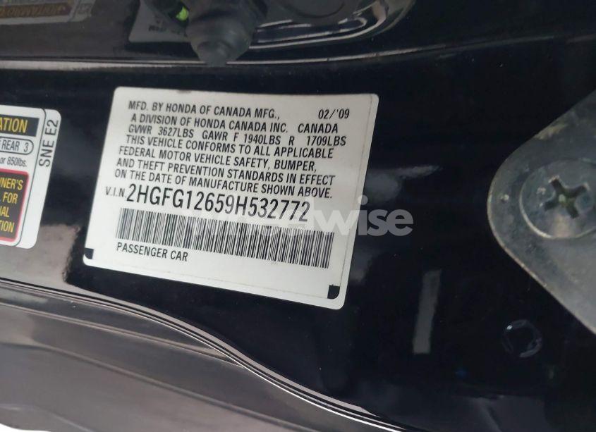 Photo 9 of 2009 Honda Civic LX (VIN 2HGFG12659H532772)