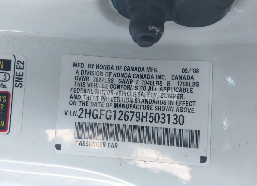 Photo 9 of 2009 Honda Civic LX (VIN 2HGFG12679H503130)