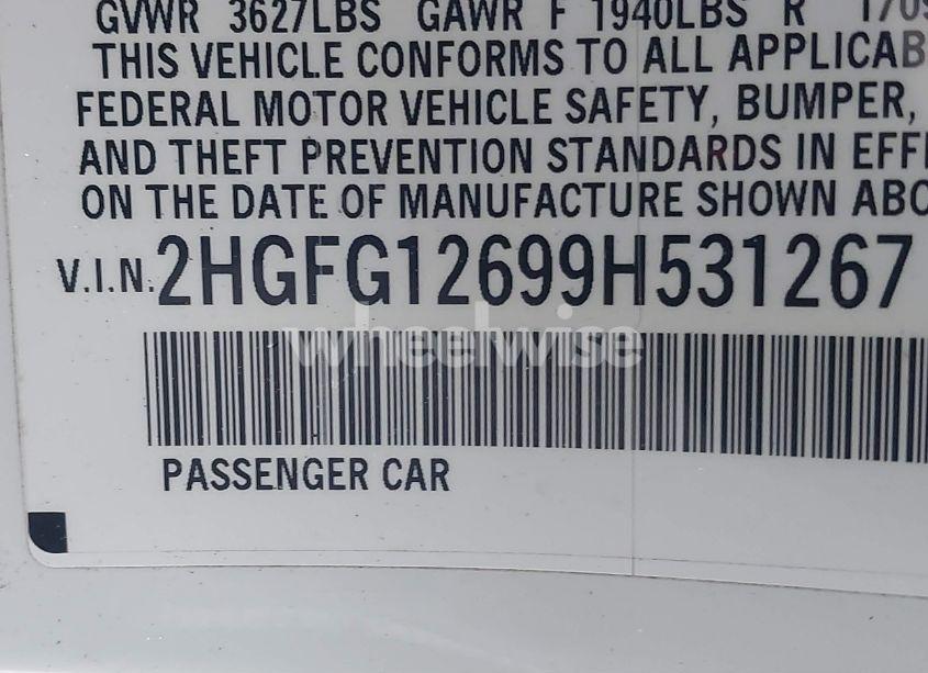 Photo 9 of 2009 Honda Civic LX (VIN 2HGFG12699H531267)