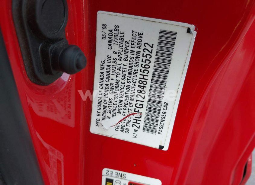 Photo 9 of 2008 Honda Civic EX (VIN 2HGFG12848H565522)