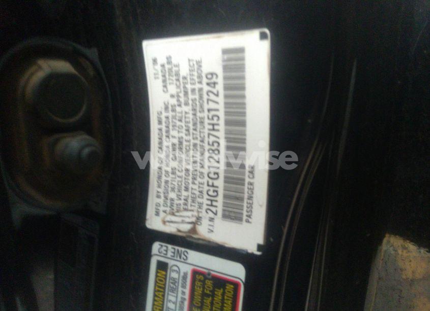 Photo 9 of 2007 Honda Civic EX (VIN 2HGFG12857H517249)