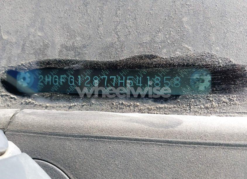 Photo 9 of 2007 Honda Civic EX (VIN 2HGFG12877H541858)