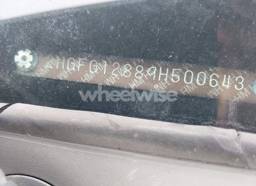 Photo 12 of 2009 Honda Civic EX (VIN 2HGFG12889H500643)