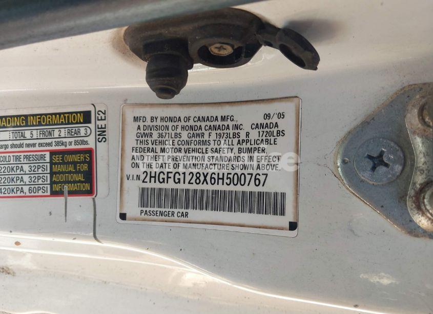 Photo 9 of 2006 Honda Civic EX (VIN 2HGFG128X6H500767)