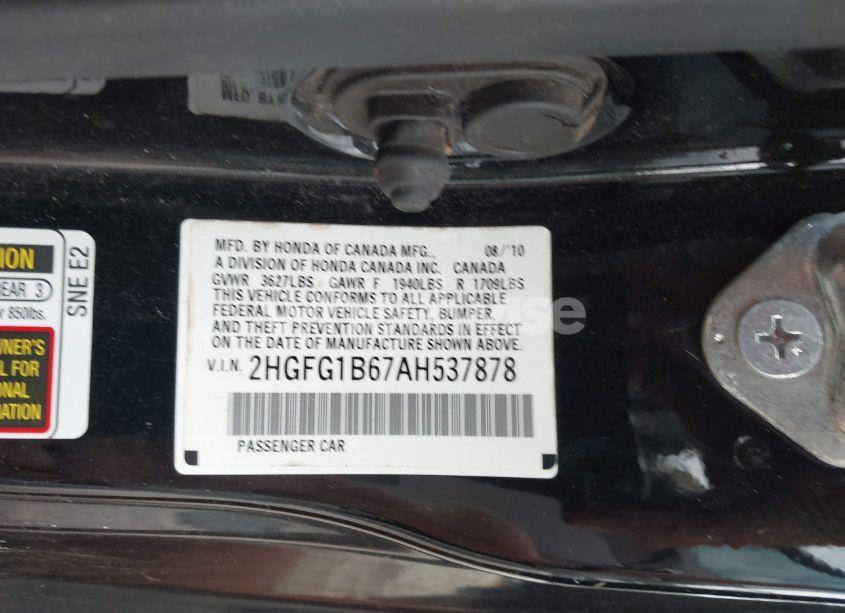 Photo 9 of 2010 Honda Civic LX (VIN 2HGFG1B67AH537878)
