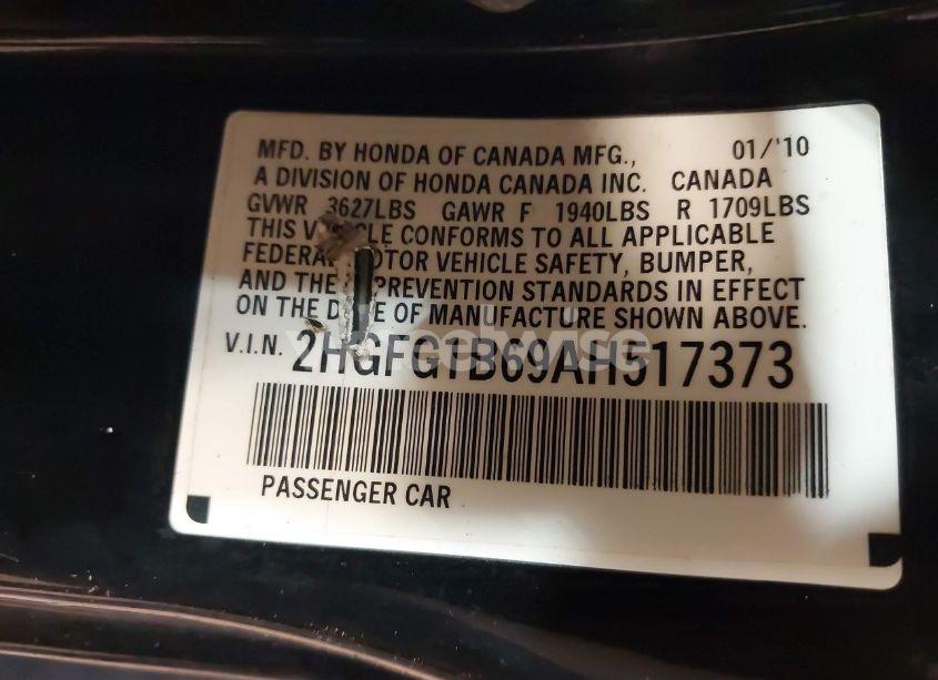 Photo 9 of 2010 Honda Civic LX (VIN 2HGFG1B69AH517373)