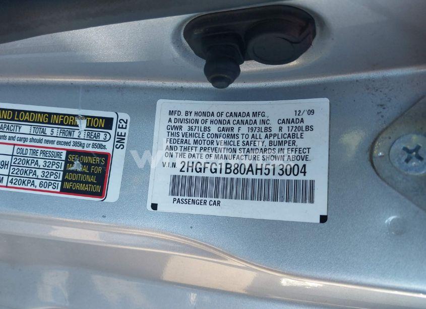 Photo 9 of 2010 Honda Civic EX (VIN 2HGFG1B80AH513004)