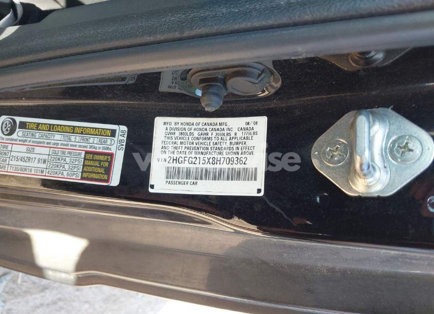 Photo 9 of 2008 Honda Civic SI (VIN 2HGFG215X8H709362)
