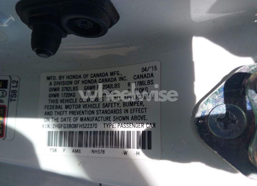 Photo 9 of 2015 Honda Civic EX-L (VIN 2HGFG3B08FH522370)
