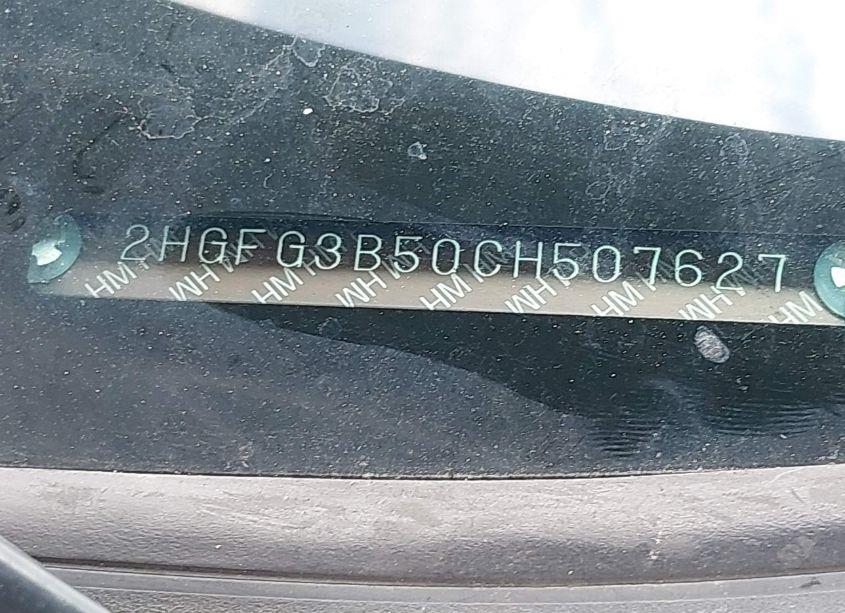 Photo 9 of 2012 Honda Civic LX (VIN 2HGFG3B50CH507627)