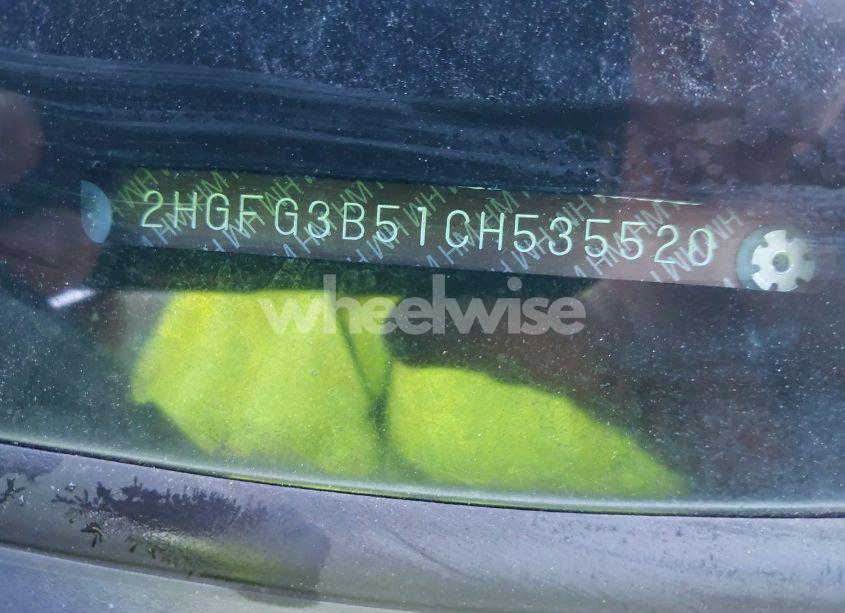 Photo 9 of 2012 Honda Civic LX (VIN 2HGFG3B51CH535520)