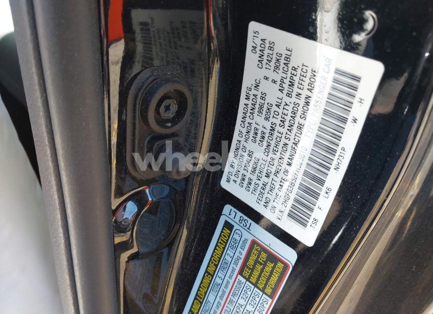 Photo 9 of 2015 Honda Civic LX (VIN 2HGFG3B52FH523610)