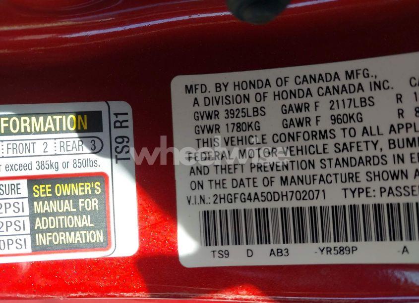 Photo 9 of 2013 Honda Civic SI (VIN 2HGFG4A50DH702071)
