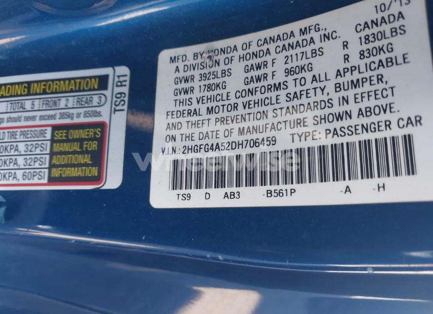 Photo 9 of 2013 Honda Civic SI (VIN 2HGFG4A52DH706459)