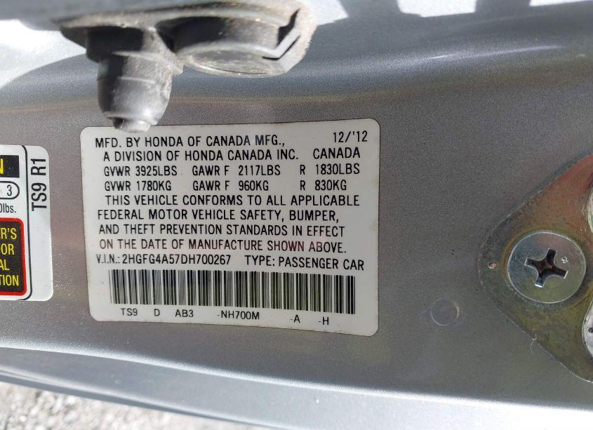 Photo 9 of 2013 Honda Civic SI (VIN 2HGFG4A57DH700267)