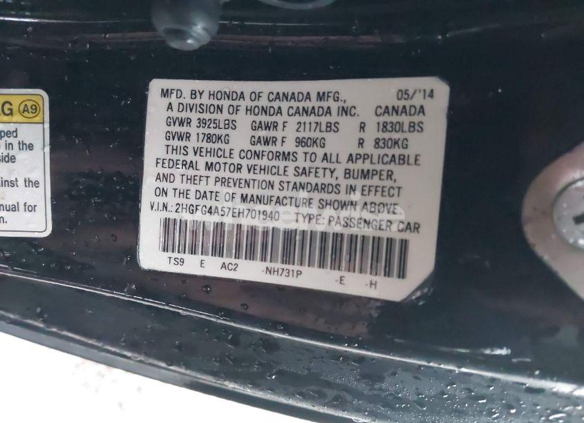 Photo 9 of 2014 Honda Civic SI (VIN 2HGFG4A57EH701940)