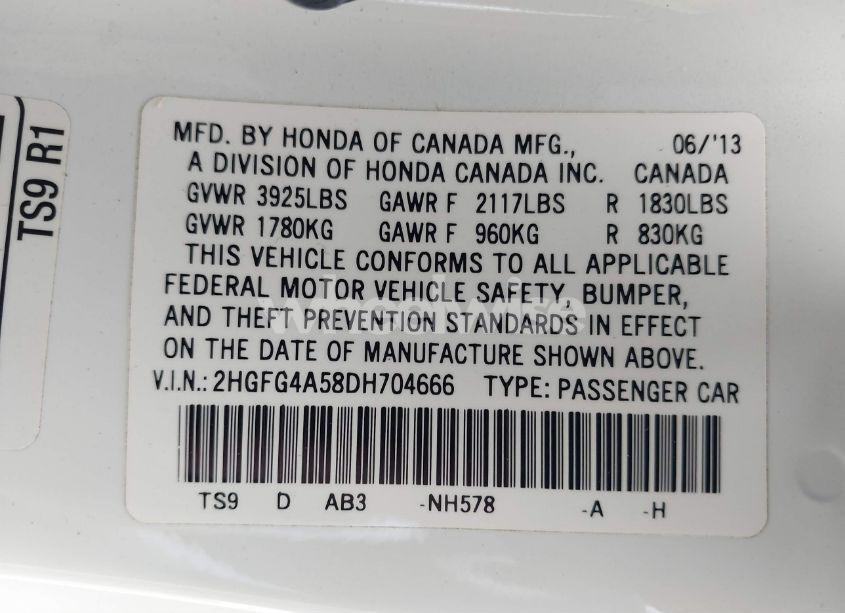 Photo 9 of 2013 Honda Civic SI (VIN 2HGFG4A58DH704666)