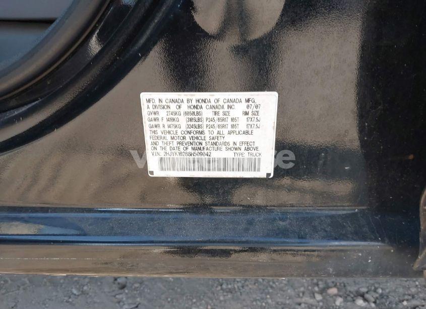 Photo 9 of 2008 Honda Ridgeline RT (VIN 2HJYK16288H509042)