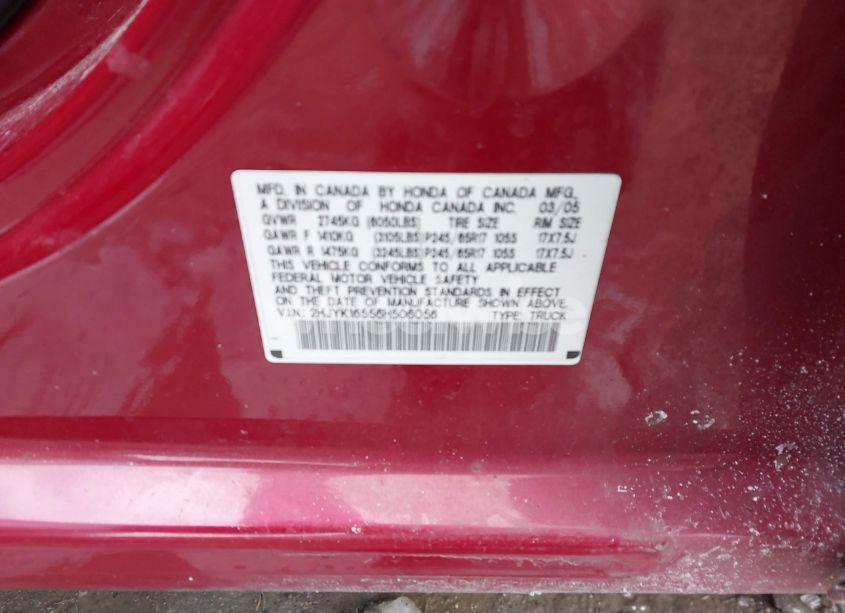 Photo 9 of 2006 Honda Ridgeline RTL (VIN 2HJYK16556H506056)