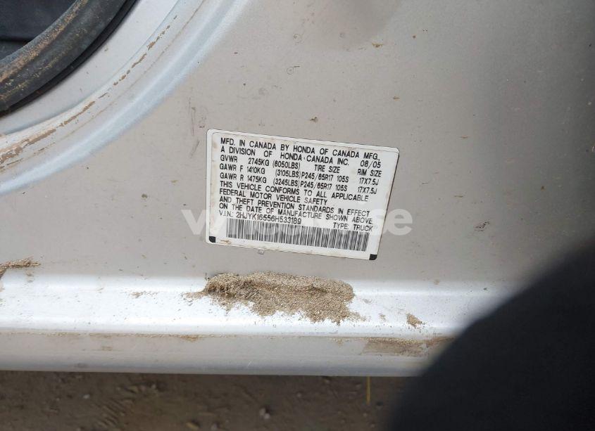 Photo 9 of 2006 Honda Ridgeline RTL (VIN 2HJYK16556H533189)