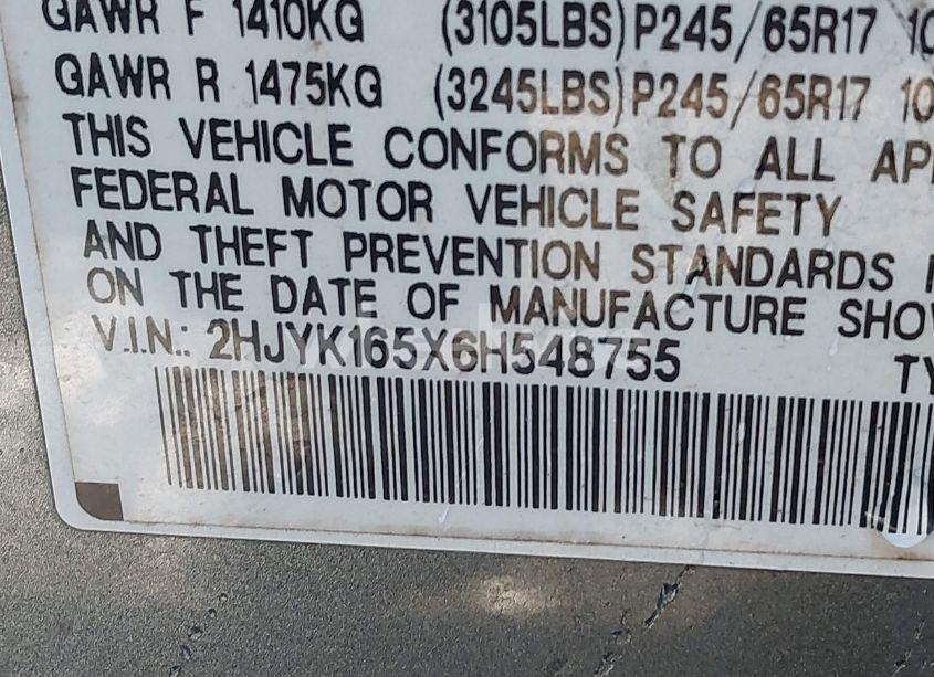 Photo 9 of 2006 Honda Ridgeline RTL (VIN 2HJYK165X6H548755)