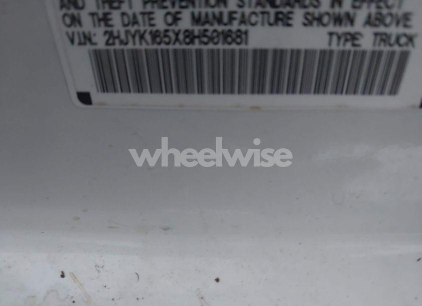 Photo 9 of 2008 Honda Ridgeline RTL (VIN 2HJYK165X8H501681)