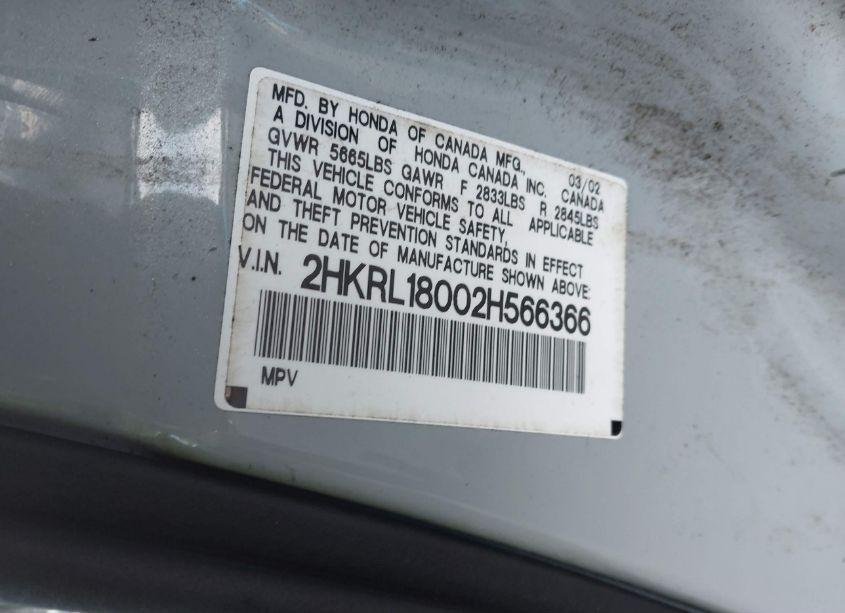 Photo 9 of 2002 Honda Odyssey EX-L (VIN 2HKRL18002H566366)