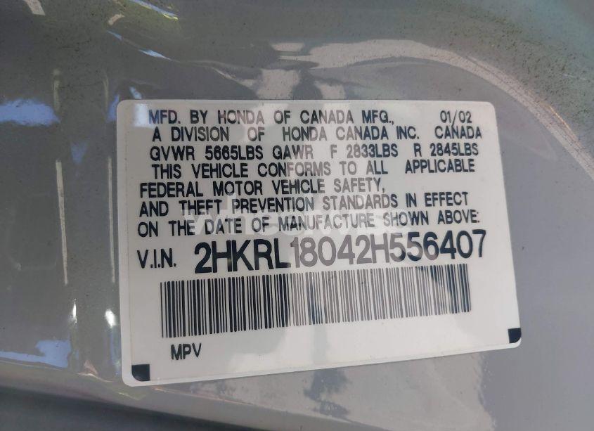 Photo 9 of 2002 Honda Odyssey EX-L (VIN 2HKRL18042H556407)
